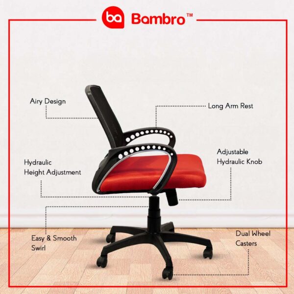Bambro B021 Office Chair with Adjustable Armset