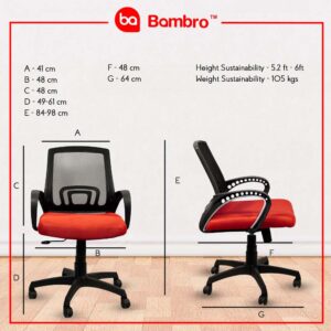 Bambro B021 Office Chair with Adjustable Armset