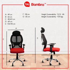 BAMBRO B016 OFFICE CHAIR WITH ADJUSTABLE ARMSET 1