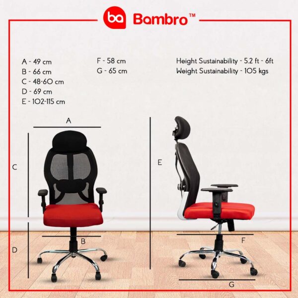 BAMBRO B016 OFFICE CHAIR WITH ADJUSTABLE ARMSET 1