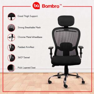 BAMBRO B018 OFFICE CHAIR WITH ADJUSTABLE ARMSET