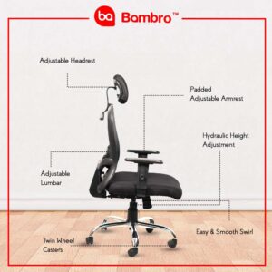 BAMBRO B018 OFFICE CHAIR WITH ADJUSTABLE ARMSET