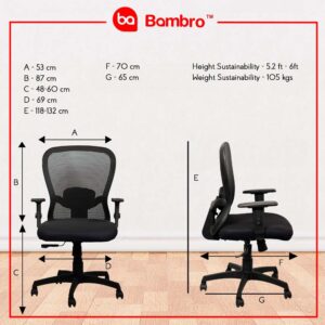 Bambro B019 Office Chair with Adjustable Armset