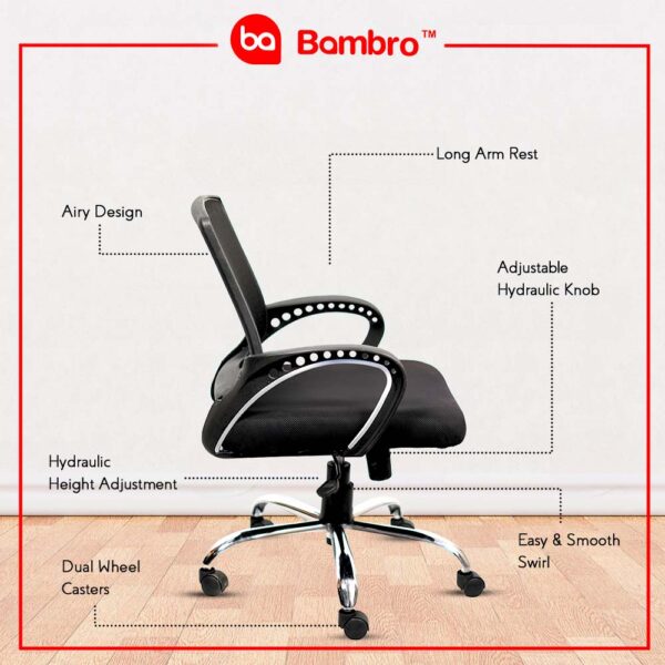 Bambro B020 Office Chair with Adjustable Armset