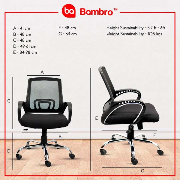 Bambro B020 Office Chair with Adjustable Armset