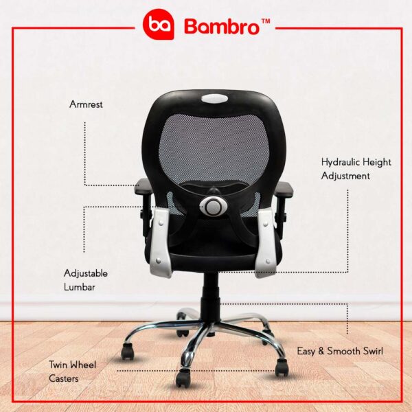 Bambro B022 Office Chair with fixed armset